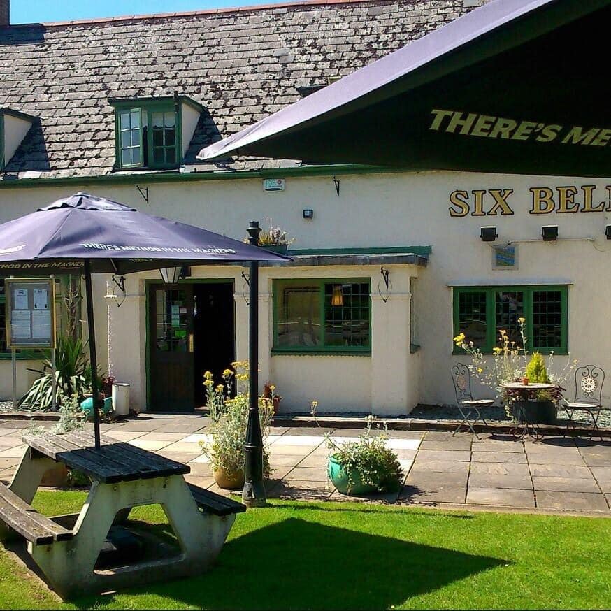 Outside of the pub on a summers day